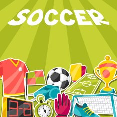 Sports background with soccer sticker symbols