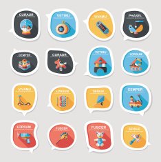 Toy speech bubble banner design flat background set eps10 N18