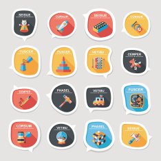 Toy speech bubble banner design flat background set eps10 N19