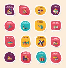 Toy speech bubble banner design flat background set eps10 N28
