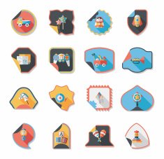 Toy sticker flat banner background set eps10 N19
