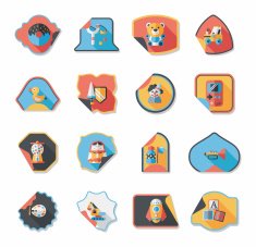 Toy sticker flat banner background set eps10 N23
