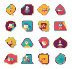 Toy sticker flat banner background set eps10 N30