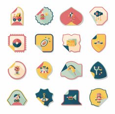 Toy sticker flat banner background set eps10 N40
