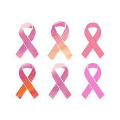 Cancer pink ribbons set