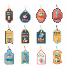 baby tag banner design flat background set eps10 N16