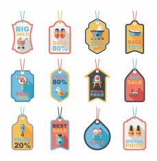 baby tag banner design flat background set eps10 N19