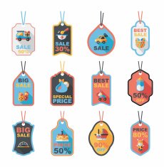 baby tag banner design flat background set eps10 N20