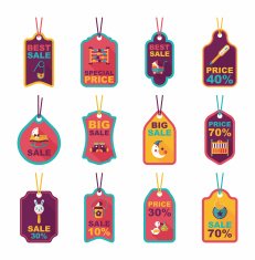 baby tag banner design flat background set eps10 N26