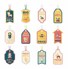 baby tag banner design flat background set eps10 N36