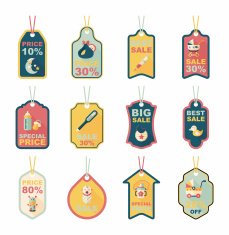 baby tag banner design flat background set eps10 N37