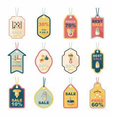 baby tag banner design flat background set eps10 N40