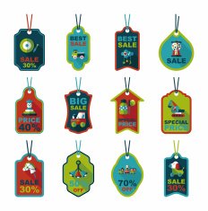 Toy tag flat banner background set eps10 N7