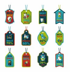 Toy tag flat banner background set eps10 N8