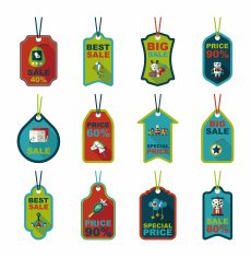 Toy tag flat banner background set eps10 N9