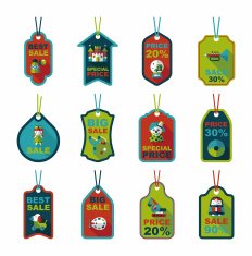 Toy tag flat banner background set eps10 N10