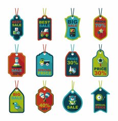 Toy tag flat banner background set eps10 N11