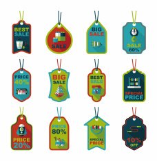 Toy tag flat banner background set eps10 N12