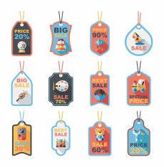 Toy tag flat banner background set eps10 N14