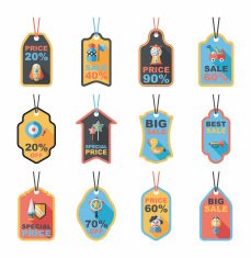 Toy tag flat banner background set eps10 N15