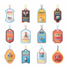 Toy tag flat banner background set eps10 N16