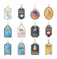 Toy tag flat banner background set eps10 N17
