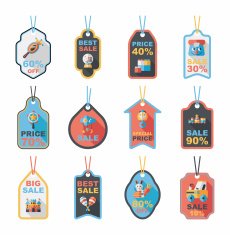 Toy tag flat banner background set eps10 N18