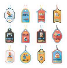 Toy tag flat banner background set eps10 N19