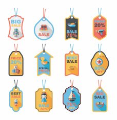 Toy tag flat banner background set eps10 N20
