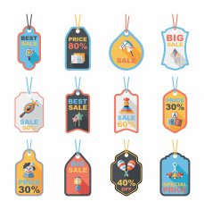 Toy tag flat banner background set eps10 N21