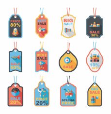 Toy tag flat banner background set eps10 N22