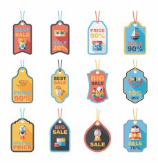 Toy tag flat banner background set eps10 N23