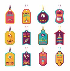 Toy tag flat banner background set eps10 N25