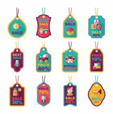 Toy tag flat banner background set eps10 N26