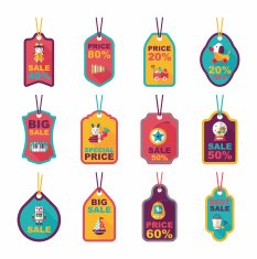 Toy tag flat banner background set eps10 N27