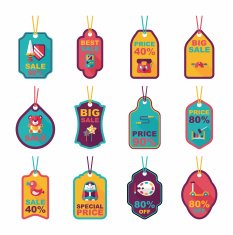 Toy tag flat banner background set eps10 N28