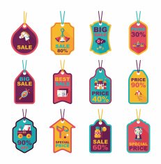 Toy tag flat banner background set eps10 N29
