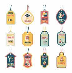Toy tag flat banner background set eps10 N39