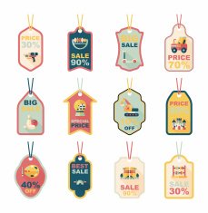 Toy tag flat banner background set eps10 N40