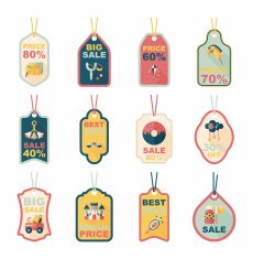 Toy tag flat banner background set eps10 N41
