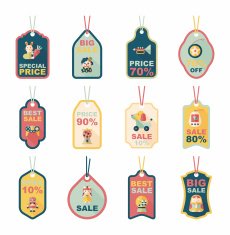 Toy tag flat banner background set eps10 N42
