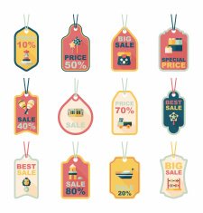 Toy tag flat banner background set eps10 N43