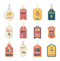 Toy tag flat banner background set eps10 N44