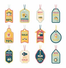 Toy tag flat banner background set eps10 N45