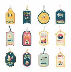 Toy tag flat banner background set eps10 N46