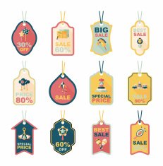 Toy tag flat banner background set eps10 N47