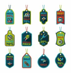 Toy tag flat banner background set eps10 N50
