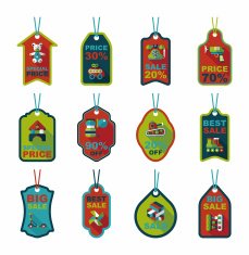 Toy tag flat banner background set eps10 N51