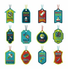Toy tag flat banner background set eps10 N52