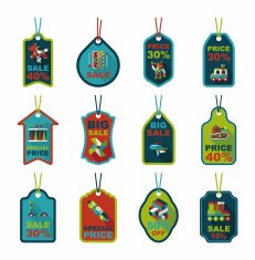 Toy tag flat banner background set eps10 N53